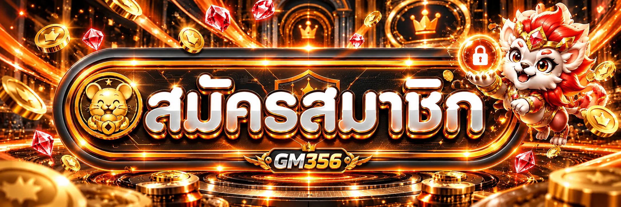 ป้ายสมัครสมาชิกและทางเข้า GM356 สีส้มดำ